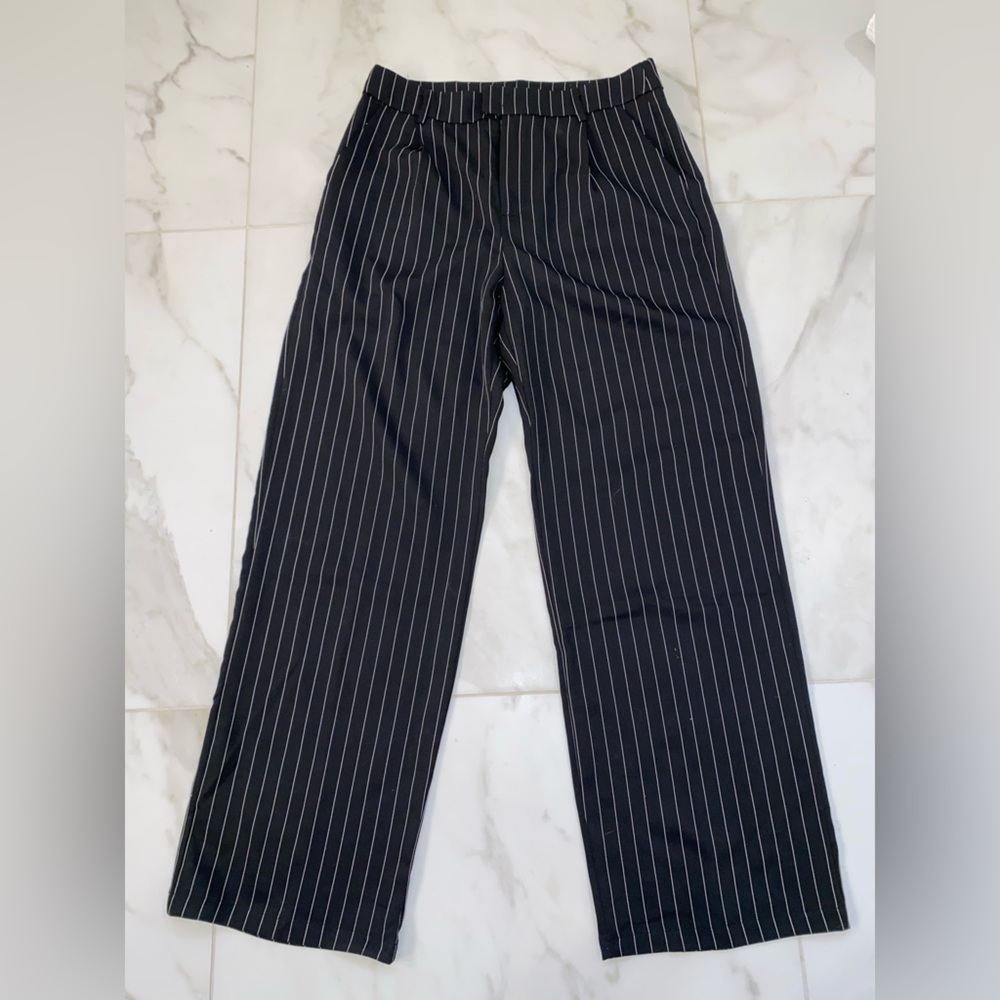 Zaful, XL, striped dress pants, black with white stripes.